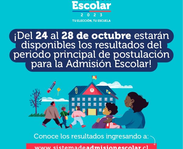 Resultados de postulación para la Admisión Escolar 2023