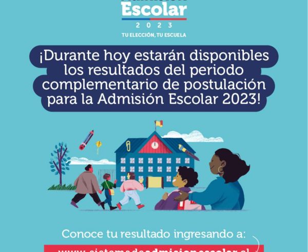 Admisión Escolar 2023: resultados de las postulaciones al periodo complementario e inicio del periodo de matrículas