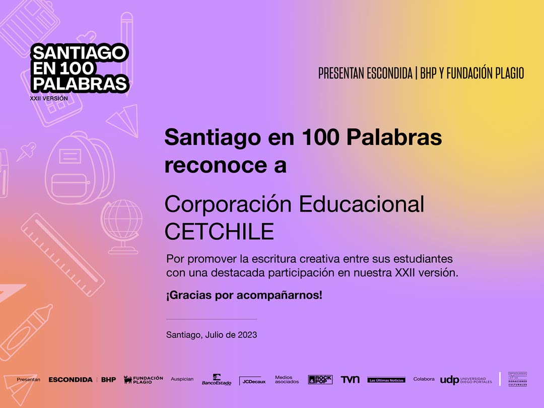 SANTIAGO EN 100 PALABRAS reconoce a corporación educacional CETCHILE